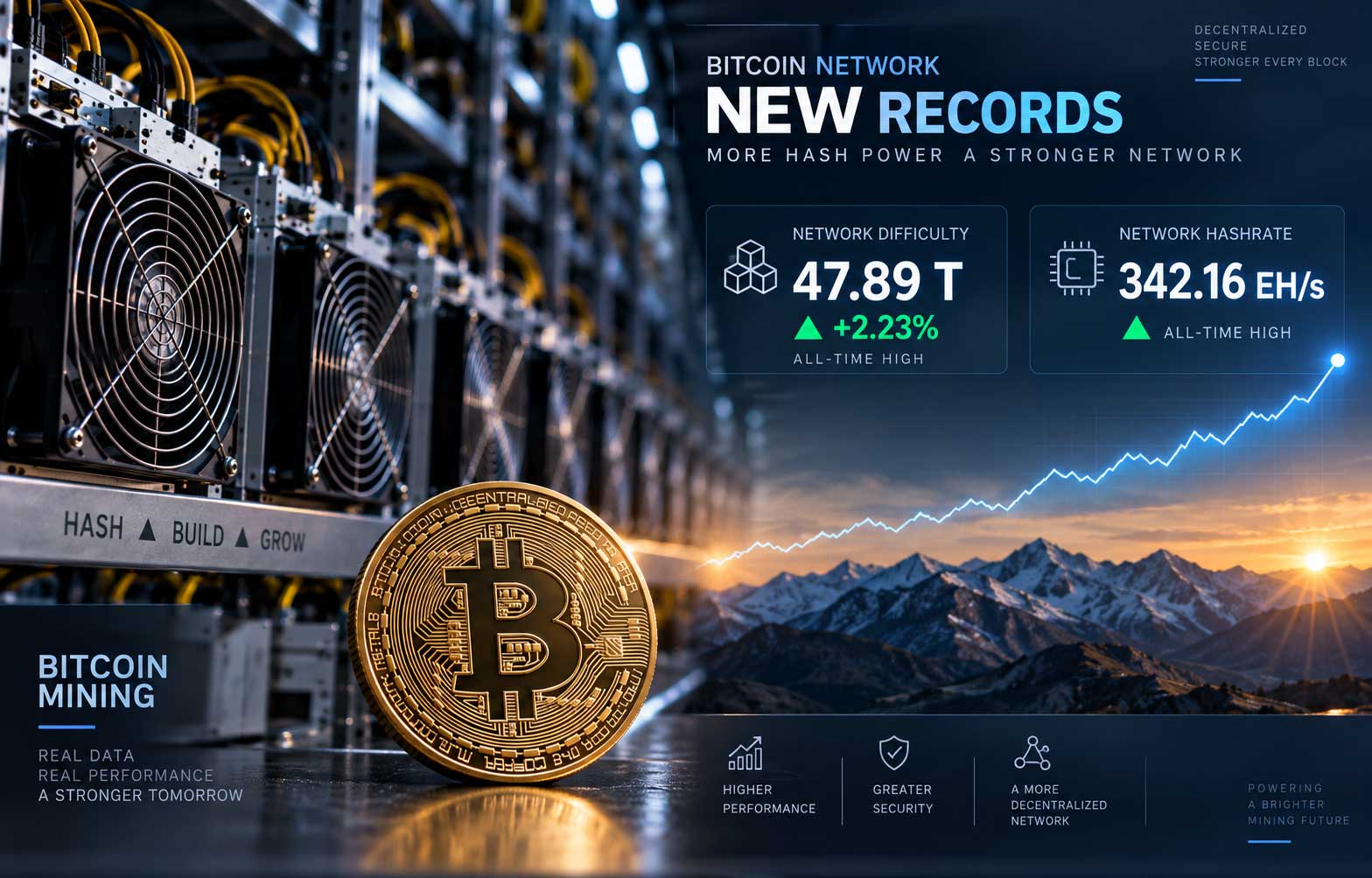 هش‌ریت و سختی استخراج بیت‌کوین هم‌زمان رکورد جدیدی ثبت کردند