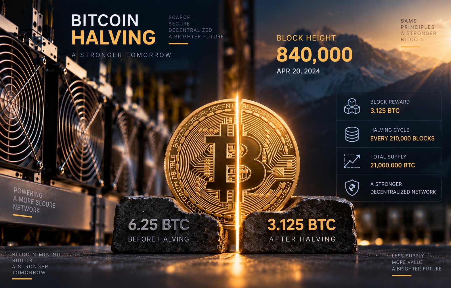 هاوینگ چهارم بیتکوین انجام شد؛ پاداش استخراج به 3.125 بیتکوین کاهش یافت