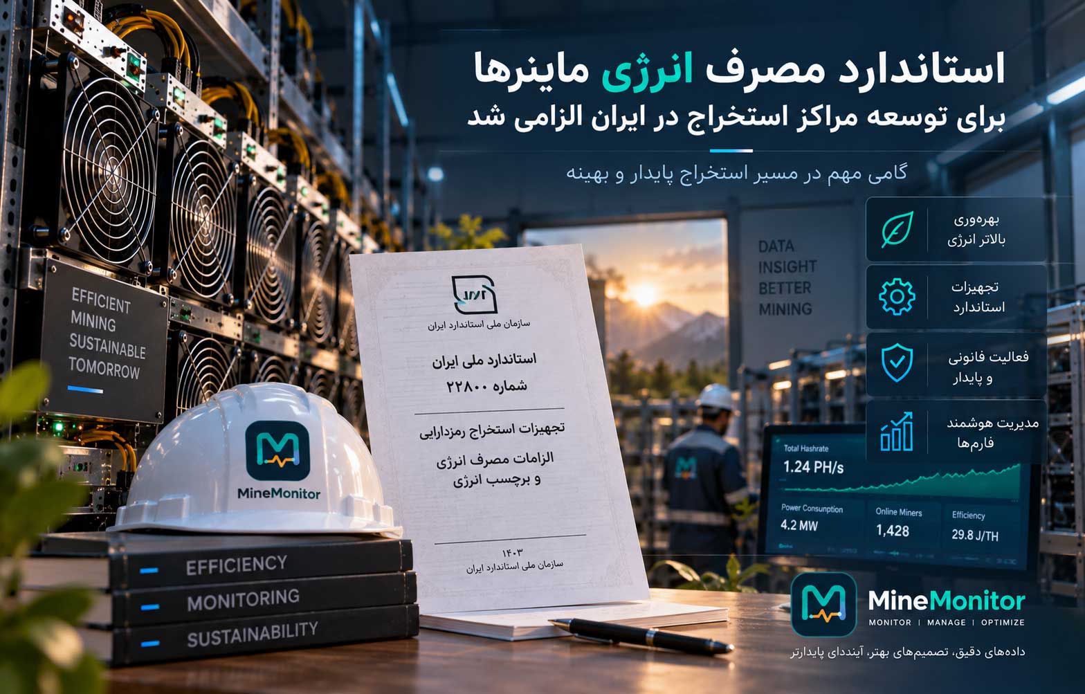 استاندارد مصرف انرژی ماینرها برای توسعه مراکز استخراج در ایران الزامی شد